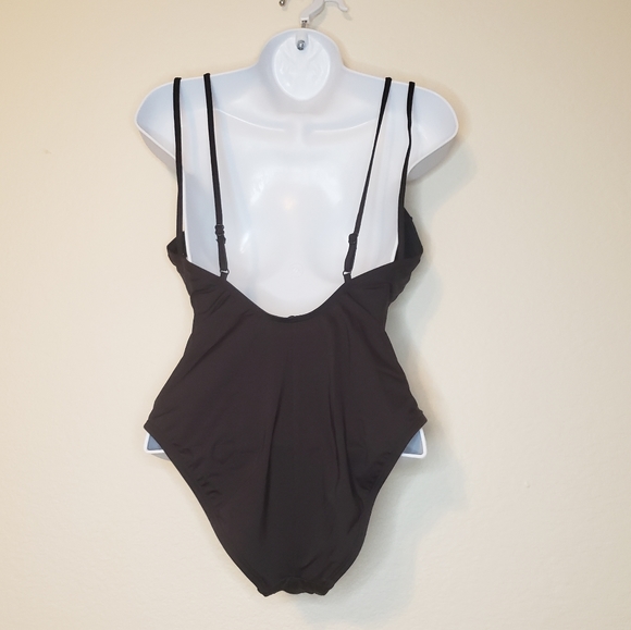 Kenneth Cole New York Women's Black Bold Intentions Plunge One-Piece Swimsuit M - Picture 4 of 11